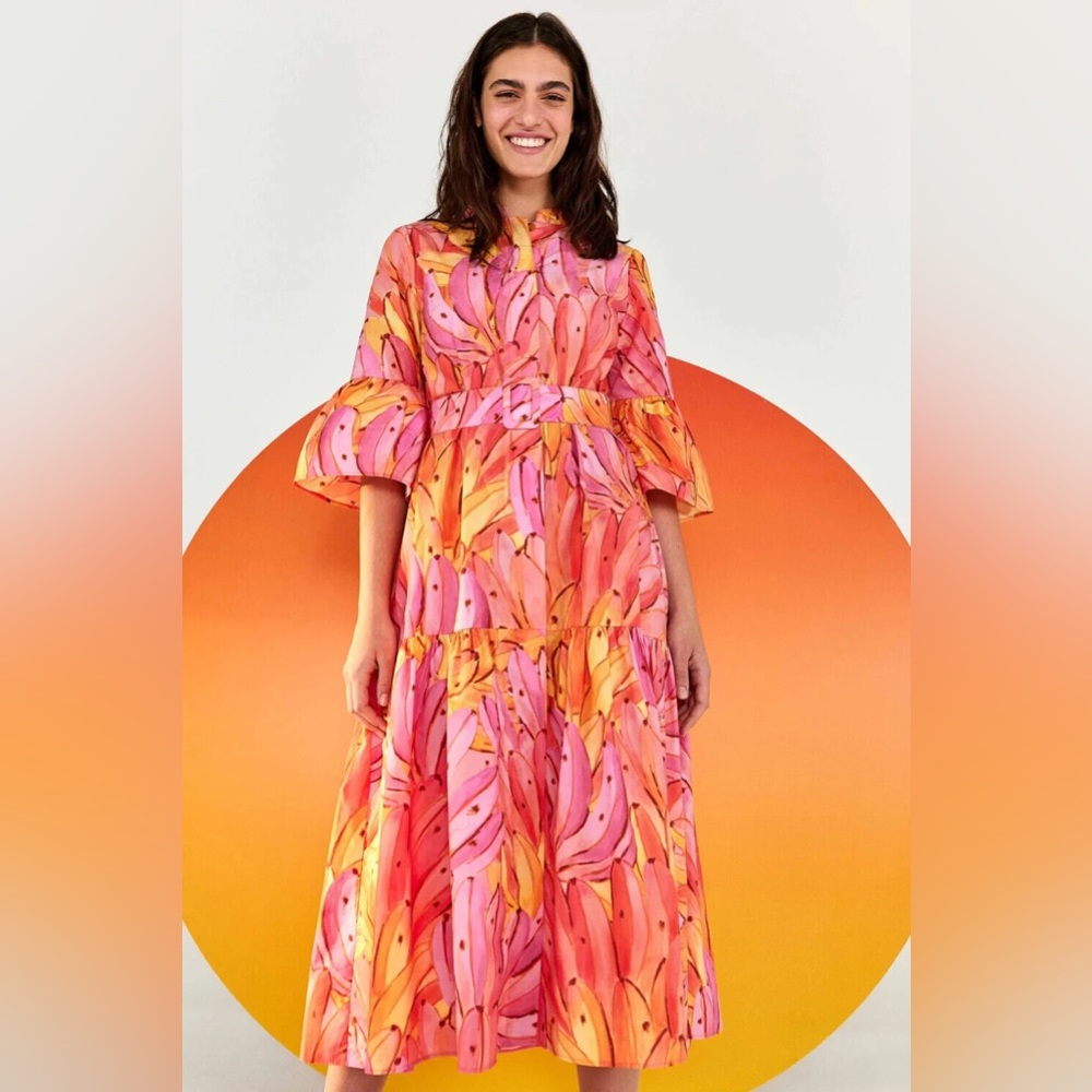 Farm Rio pink ombré banana dress